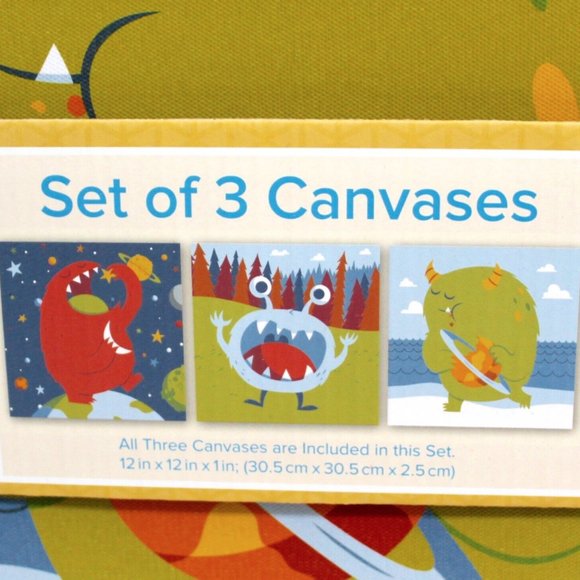 Greg Abbot Oopsy Daisy Too 3 Pack Monster Canvases Wall Decor Set - Picture 3 of 4